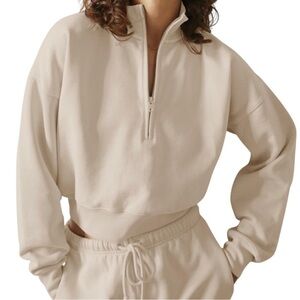 Wilfred x Aritzia - Cream Half-Zip Pullover Top Sz 2XS